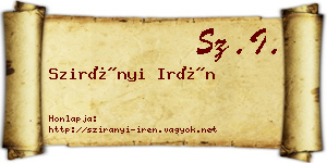 Szirányi Irén névjegykártya