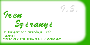 iren sziranyi business card